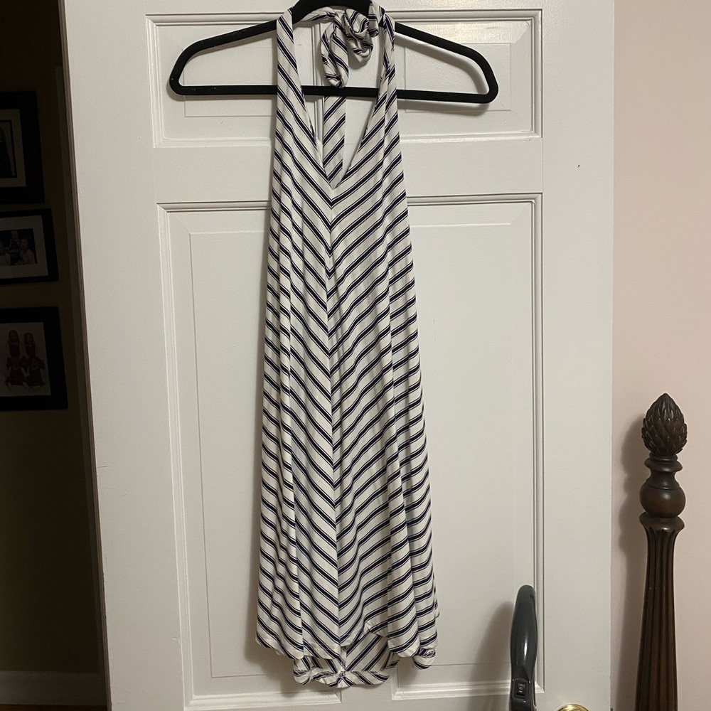 Design lab striped halter dress